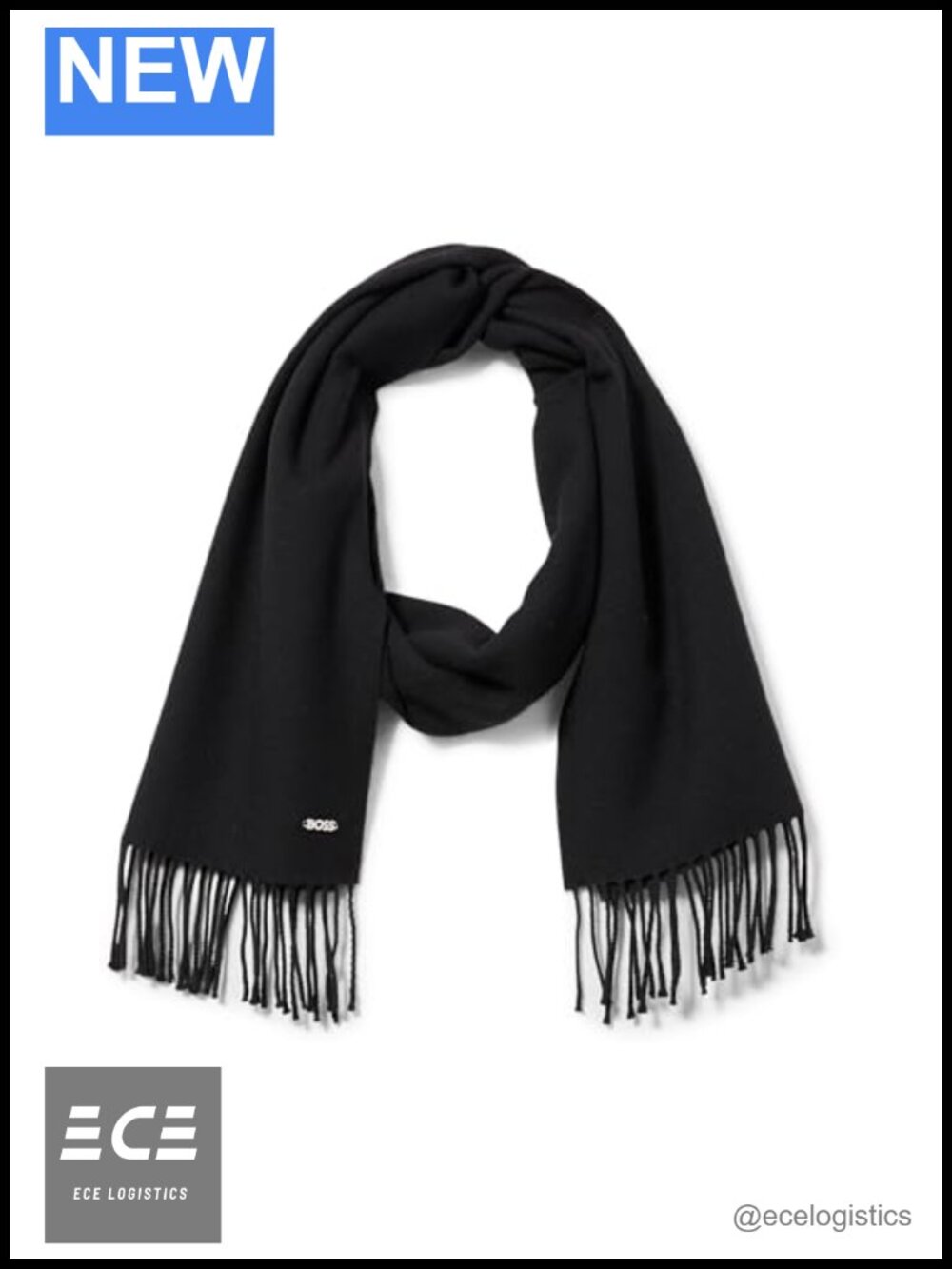 Fringe Solid Wool Scarf Medium Weight Fall Winter